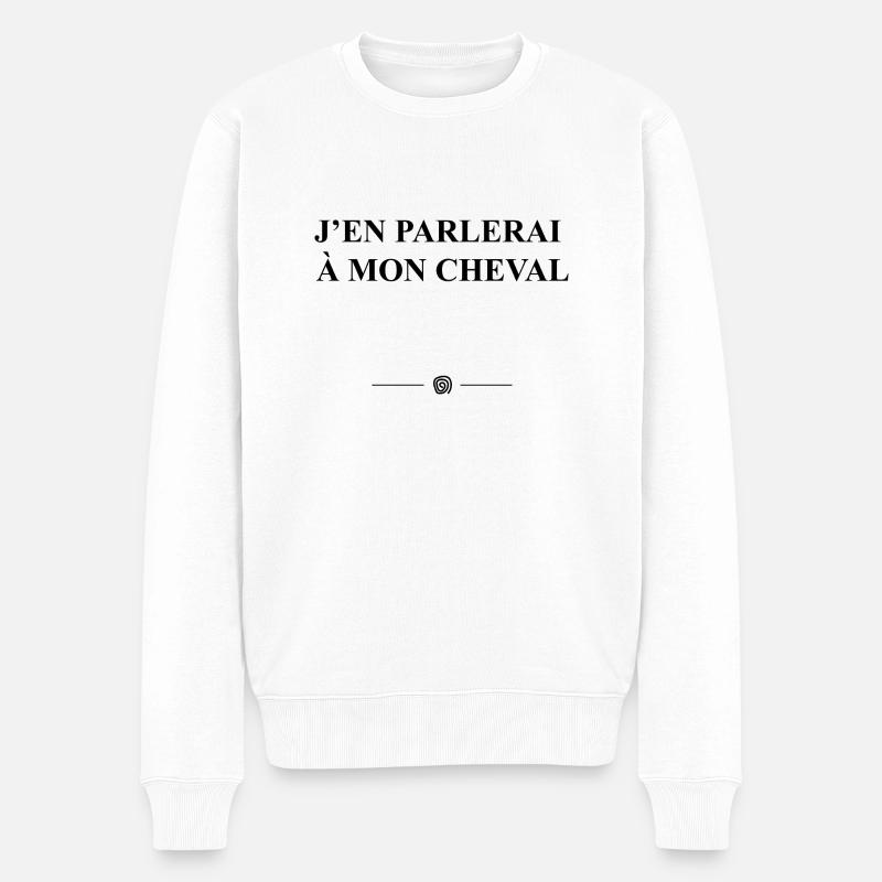 J'en parlerai à mon cheval - Pull Premium bio Homme - blanc