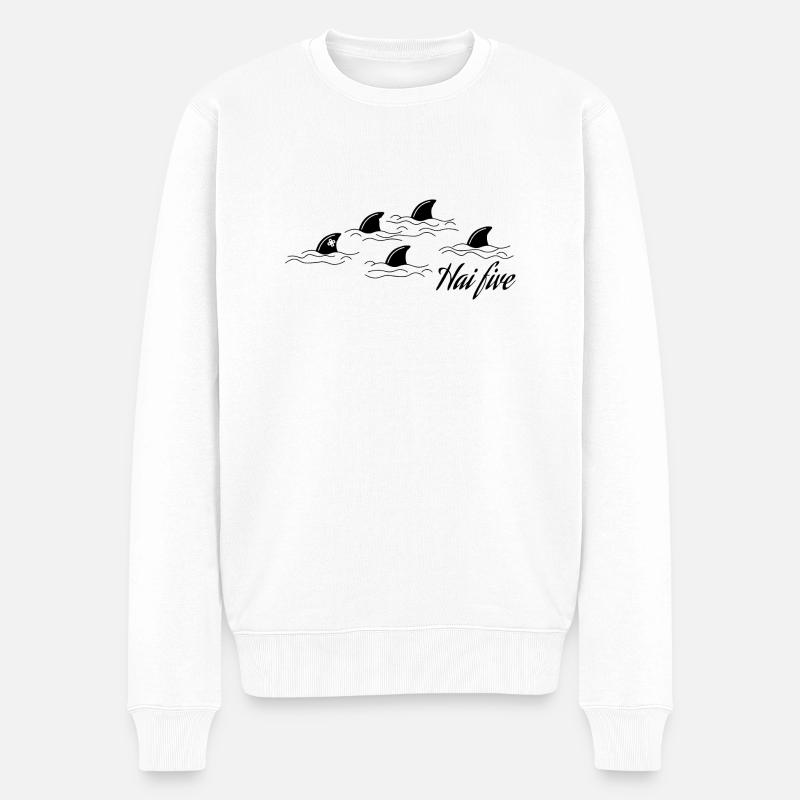 Requin Five - Cadeau de requin - Pull Premium bio Homme - blanc