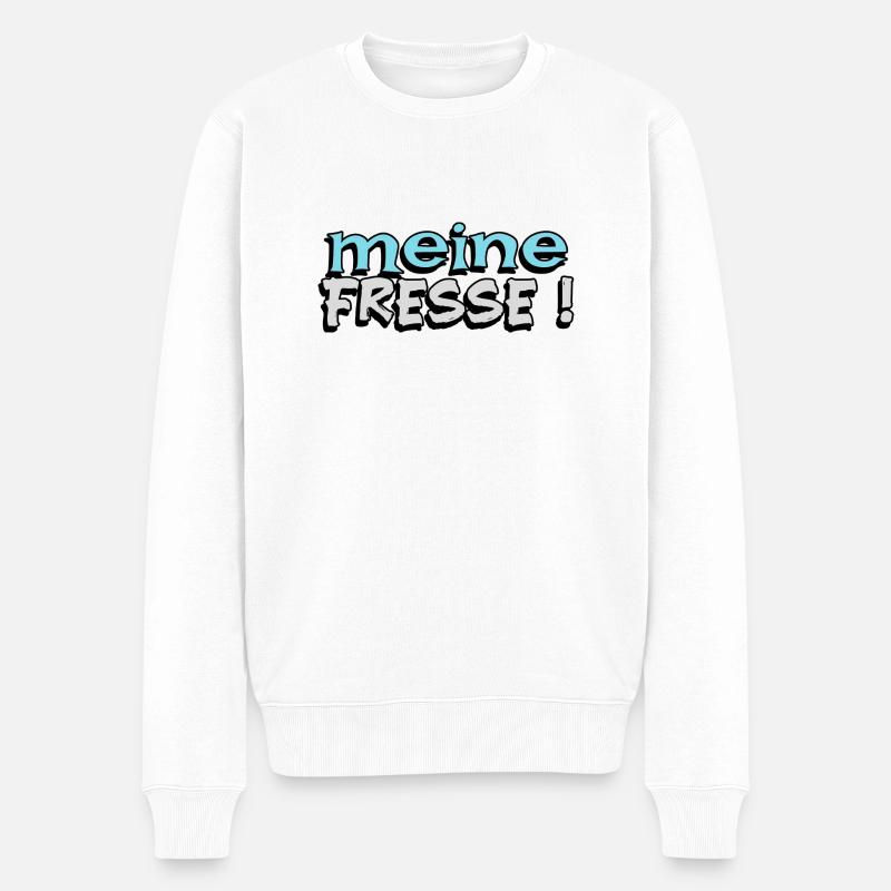 lustige Worte meine Fresse - Männer Premium Bio Pullover - Weiß