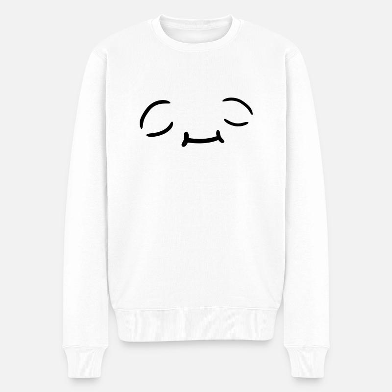 Conception de visage détendue - Pull Premium bio Homme - blanc