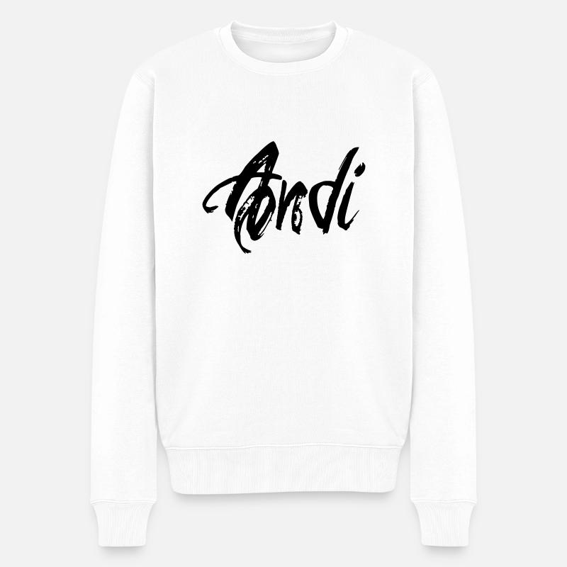 andi - Männer Premium Bio Pullover - Weiß