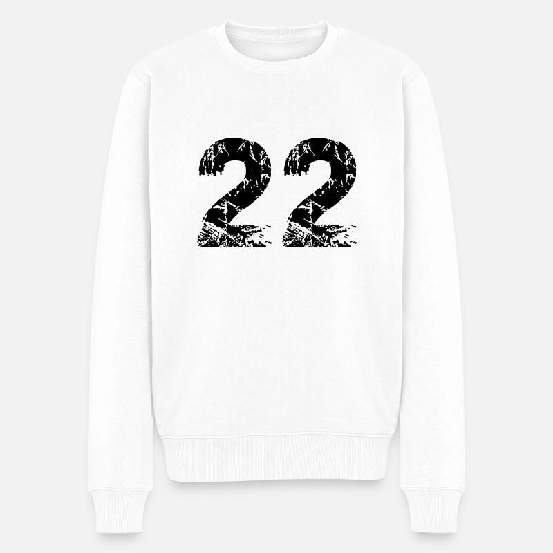 22 - Männer Premium Bio Pullover - Weiß