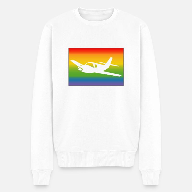 Avion Arc-en-ciel - Pull Premium bio Homme - blanc