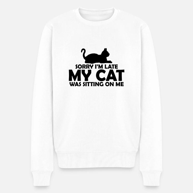 désolé chat était assis - Pull Premium bio Homme - blanc