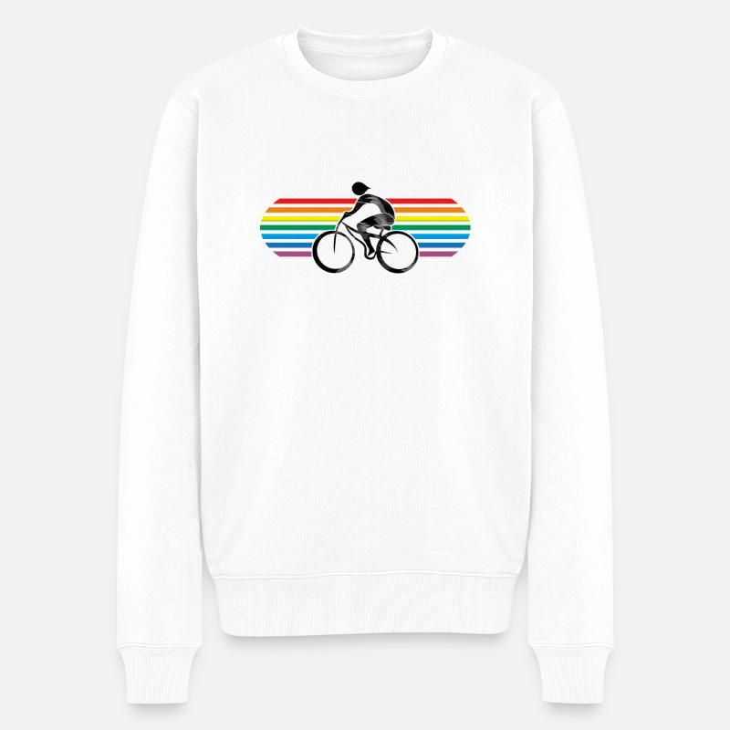 Radfahrer - Männer Premium Bio Pullover - Weiß