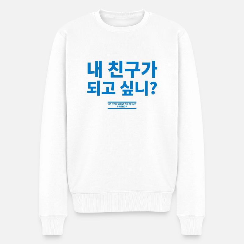 Koreanisch - Männer Premium Bio Pullover - Weiß