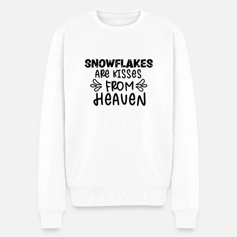 Snowflakes are kisses from Heaven - Männer Premium Bio Pullover - Weiß