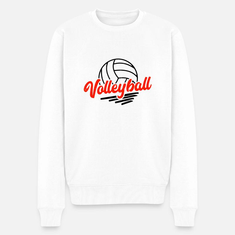 Volleyball - Männer Premium Bio Pullover - Weiß