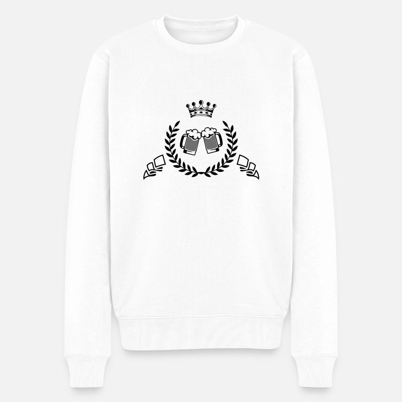 bier wappen - Männer Premium Bio Pullover - Weiß