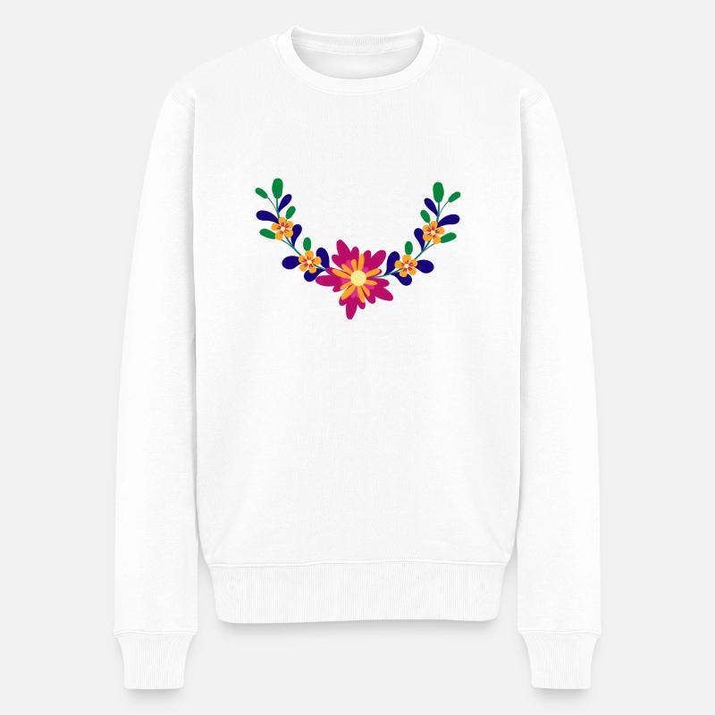 Flower Blume Pflanze - Männer Premium Bio Pullover - Weiß