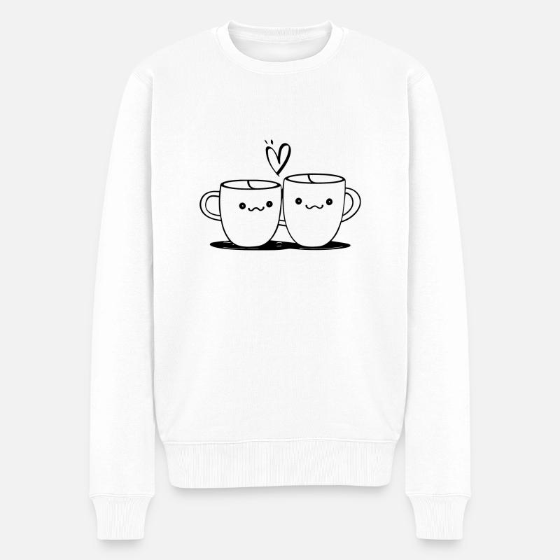 Liebe - Männer Premium Bio Pullover - Weiß