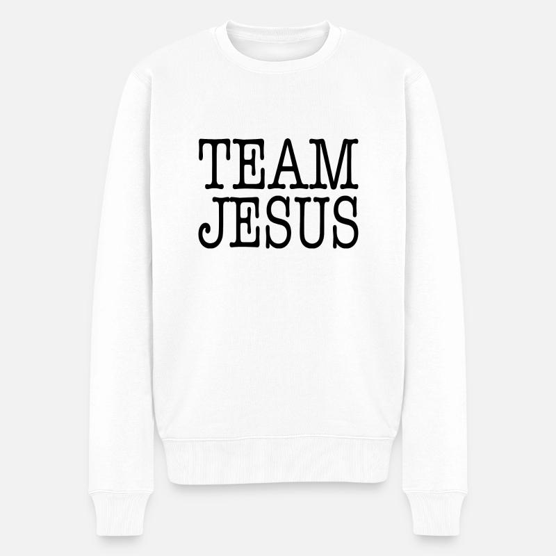 Team Jesus Geschenkidee - Männer Premium Bio Pullover - Weiß