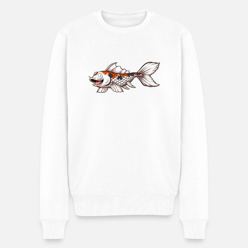 Mignon Koi Karp Poisson - Pull Premium bio Homme - blanc