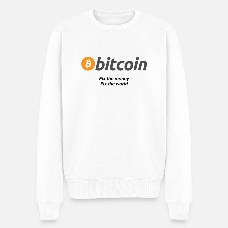 Fixthemoney - Männer Premium Bio Pullover - Weiß