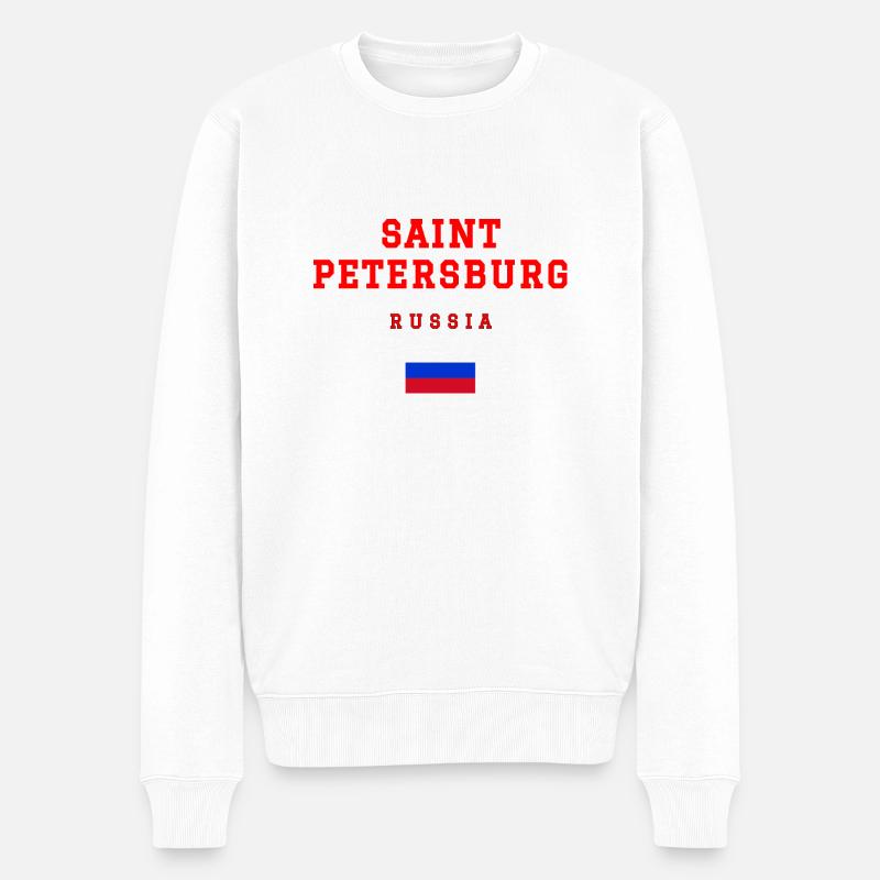 Saint-Pétersbourg, Russie - Pull Premium bio Homme - blanc