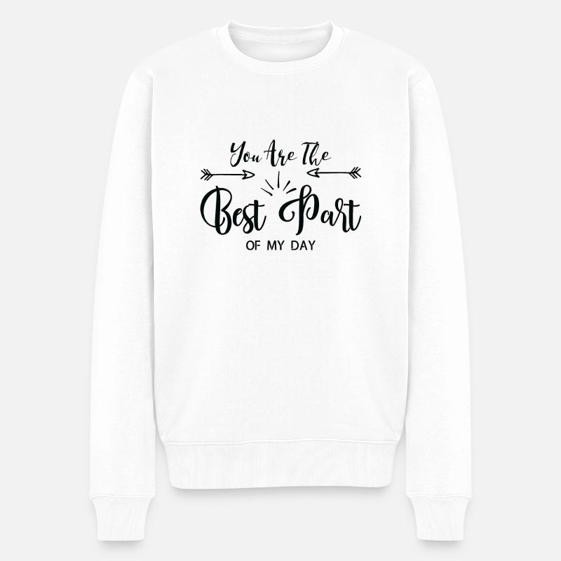 Du bist der Beste - Männer Premium Bio Pullover - Weiß