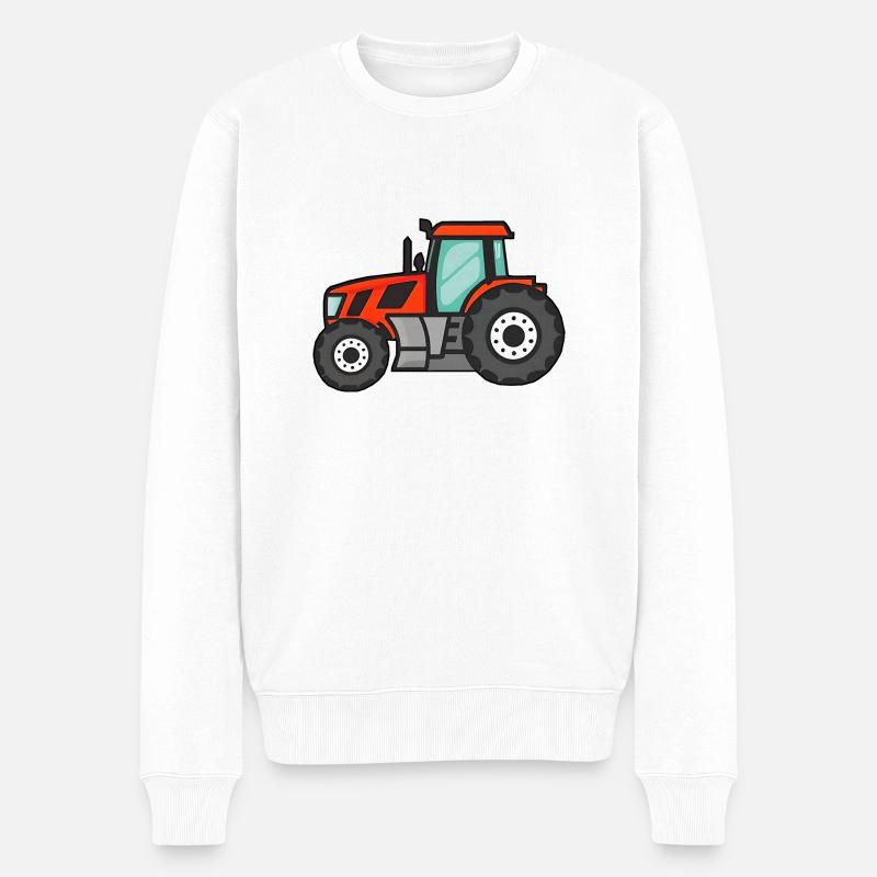 Großer Roter Traktor - Männer Premium Bio Pullover - Weiß