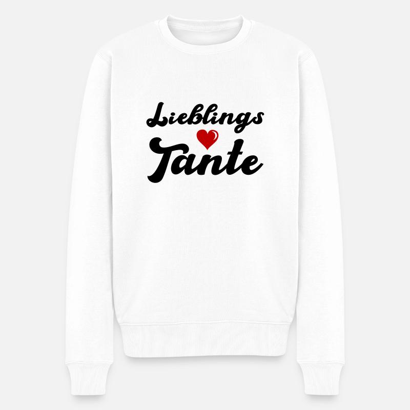 lieblings tante - Männer Premium Bio Pullover - Weiß