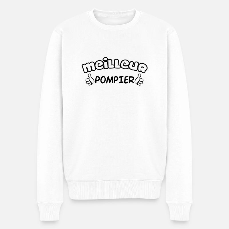 MEILLEUR POMPIER - Pull Premium bio Homme - blanc