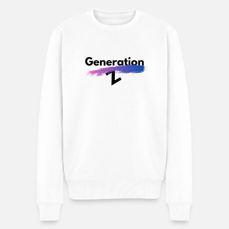 Generation Z - Männer Premium Bio Pullover - Weiß