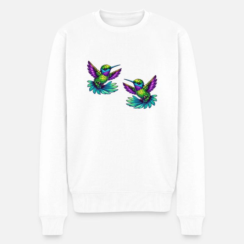 Colibri Oiseau 2 - Pull Premium bio Homme - blanc