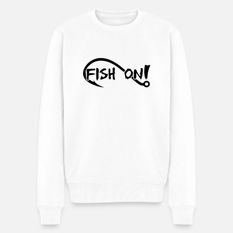 Fisch auf - Männer Premium Bio Pullover - Weiß