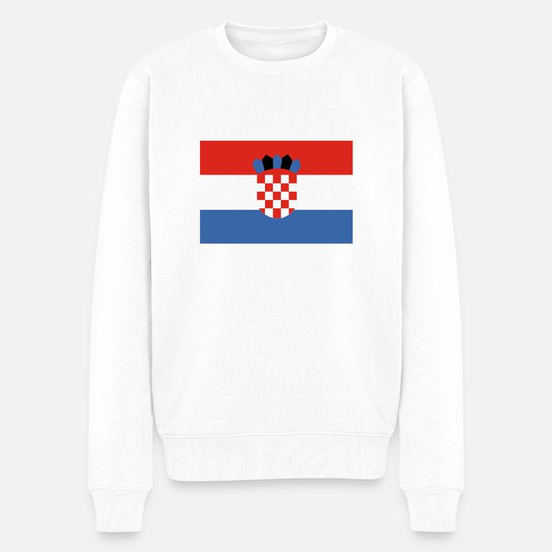 Croatie - drapeau - Pull Premium bio Homme - blanc