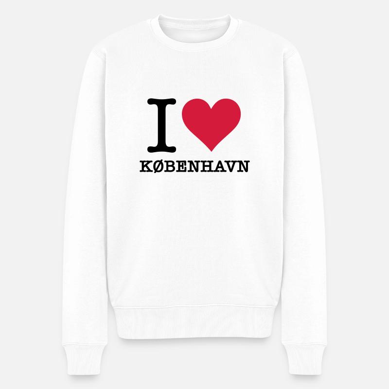 I love Copenhague - Pull Premium bio Homme - blanc