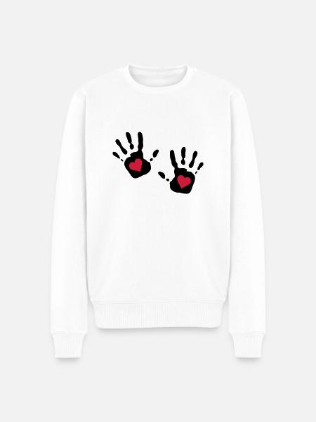 heartcutout2_2c - Männer Premium Bio Pullover - Weiß