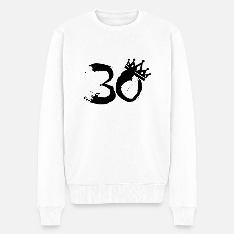 30 Birthday - Männer Premium Bio Pullover - Weiß