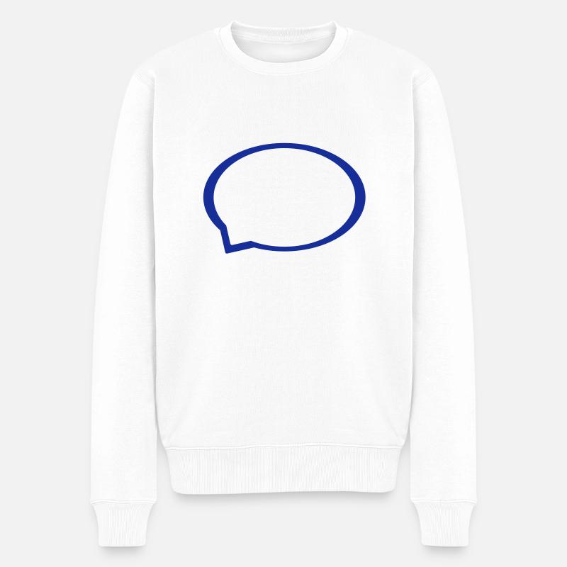 Sprechblase - Männer Premium Bio Pullover - Weiß