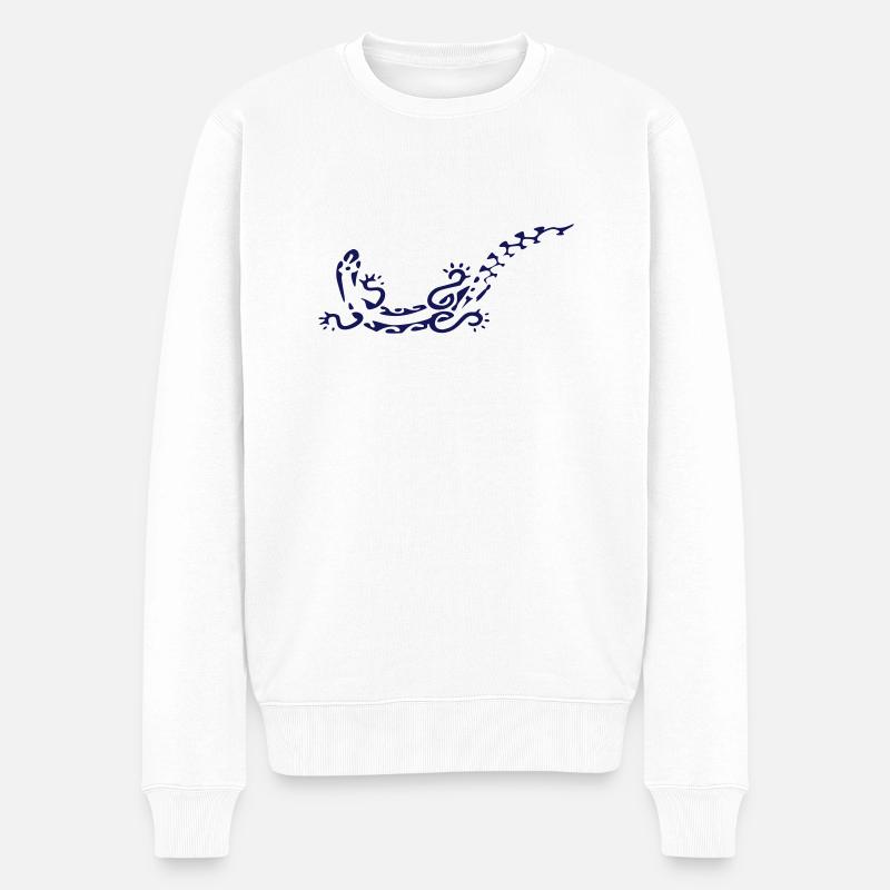 gecko tattoos - Männer Premium Bio Pullover - Weiß