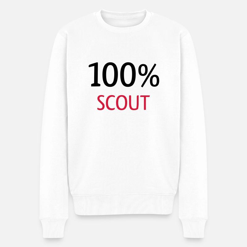 100% Scout - Männer Premium Bio Pullover - Weiß