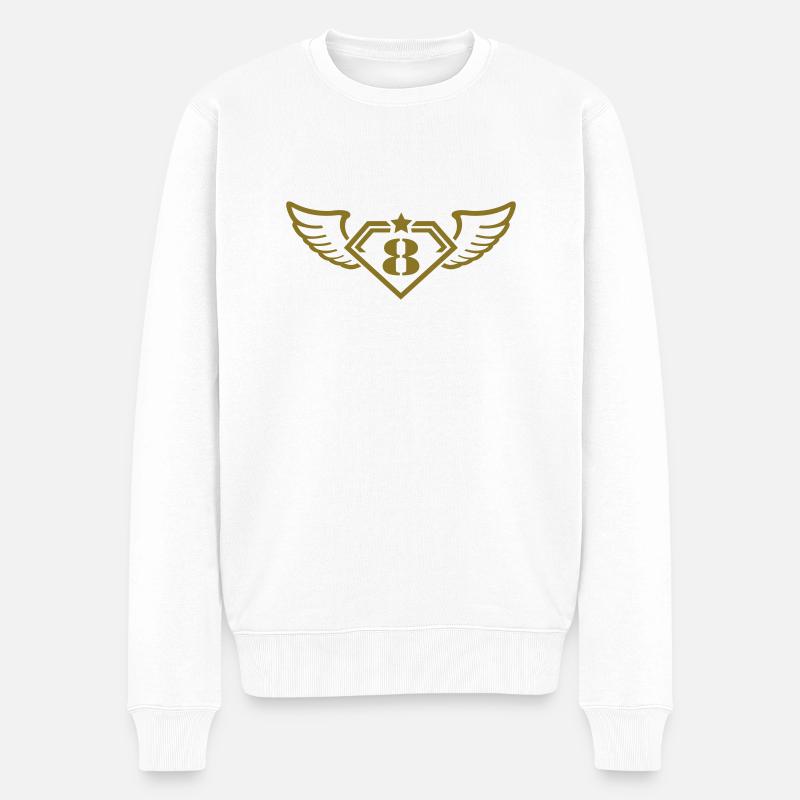shield_gold_8__f1 - Männer Premium Bio Pullover - Weiß