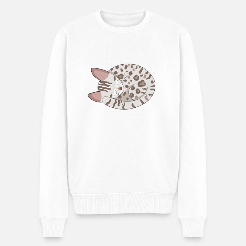 Bengal Kätzchen Katze - Männer Premium Bio Pullover - Weiß