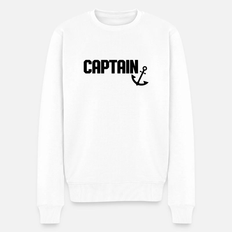 Captain Anker - Männer Premium Bio Pullover - Weiß
