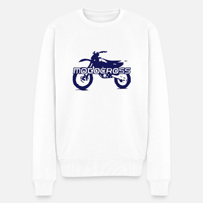 motocross - Männer Premium Bio Pullover - Weiß