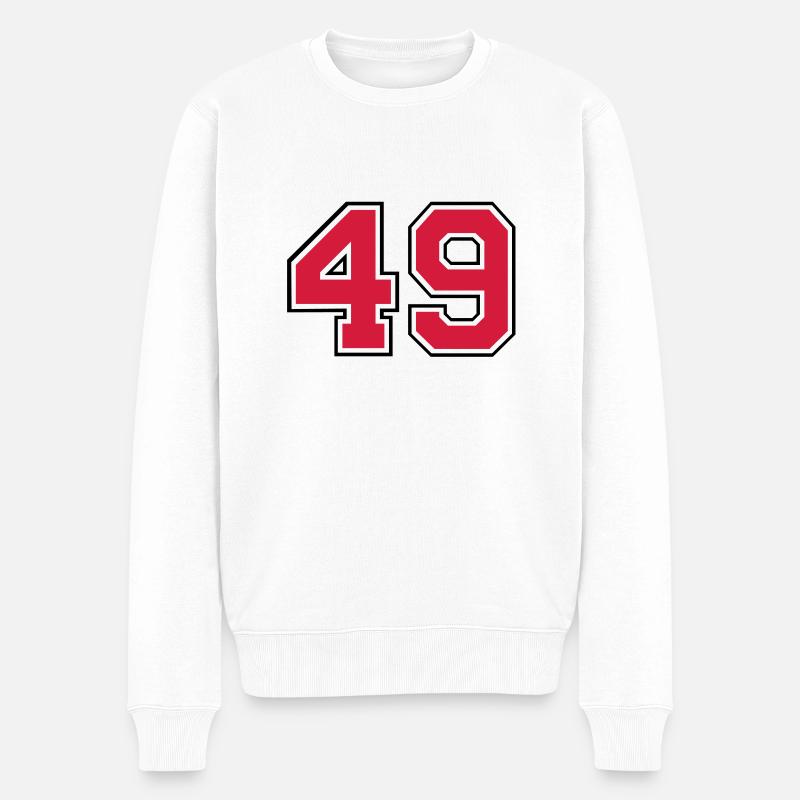 49__f2 - Männer Premium Bio Pullover - Weiß