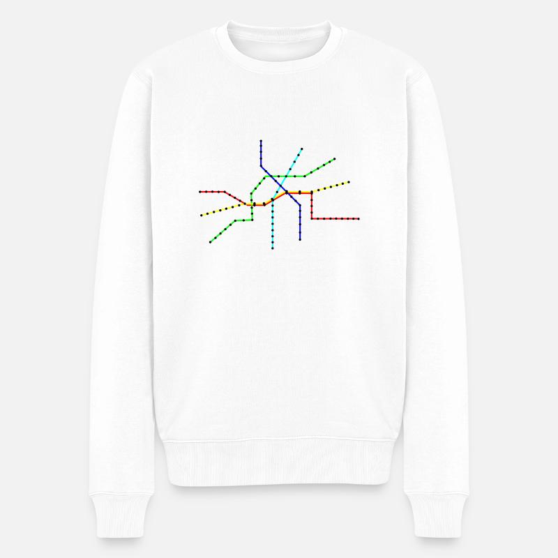Liniennetzplan / Fahrplan / Straßenbahn - Männer Premium Bio Pullover - Weiß