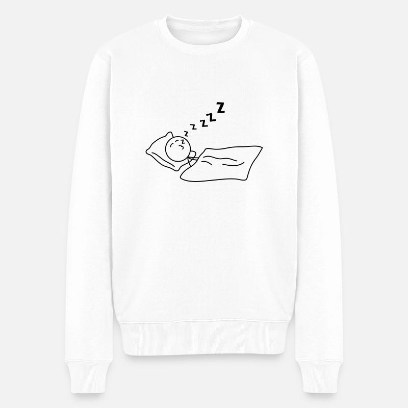Sleeping - Männer Premium Bio Pullover - Weiß