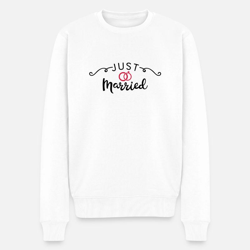 just married - Pull Premium bio Homme - blanc