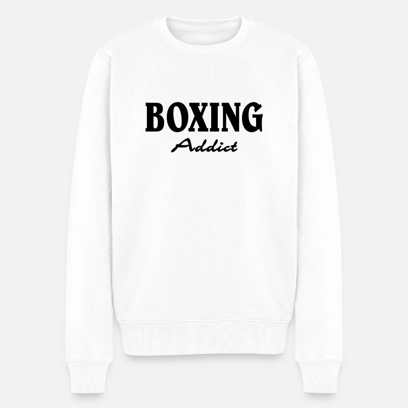 Boxing Addict - Pull Premium bio Homme - blanc