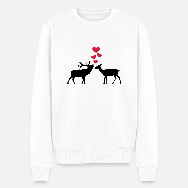 Cerf - Pull Premium bio Homme - blanc