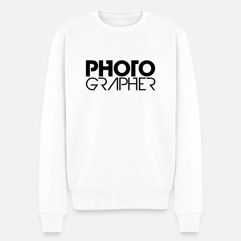 Photographe cool logo - Pull Premium bio Homme - blanc