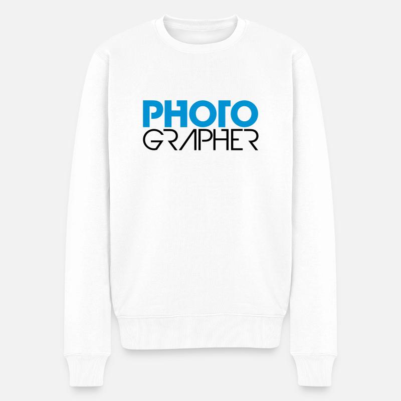 Photographer Cool Logo Design - Männer Premium Bio Pullover - Weiß