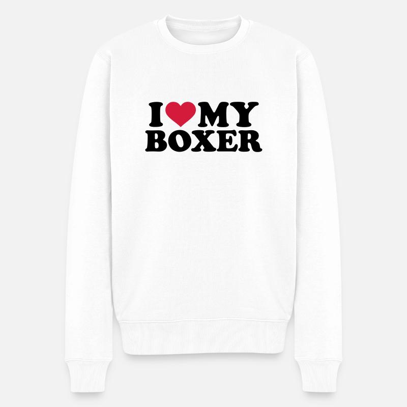 I love my Boxer - Pull Premium bio Homme - blanc