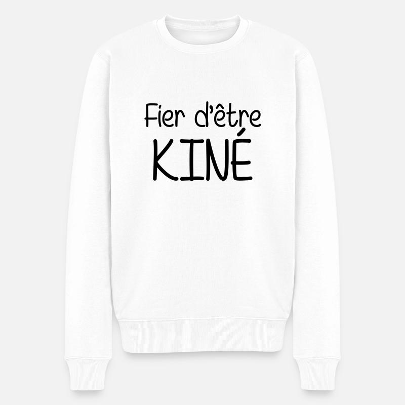 Fier d'être Kiné - Männer Premium Bio Pullover - Weiß