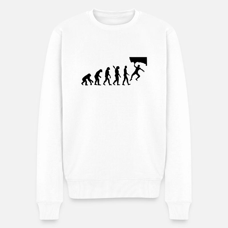 Evolution Bouldering - Men's Premium Organic Jumper - white