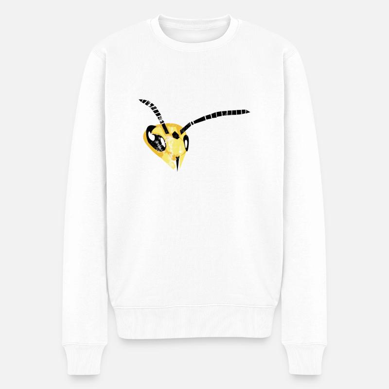 Summende Brillanz: Fesselndes Wespendesign - Männer Premium Bio Pullover - Weiß