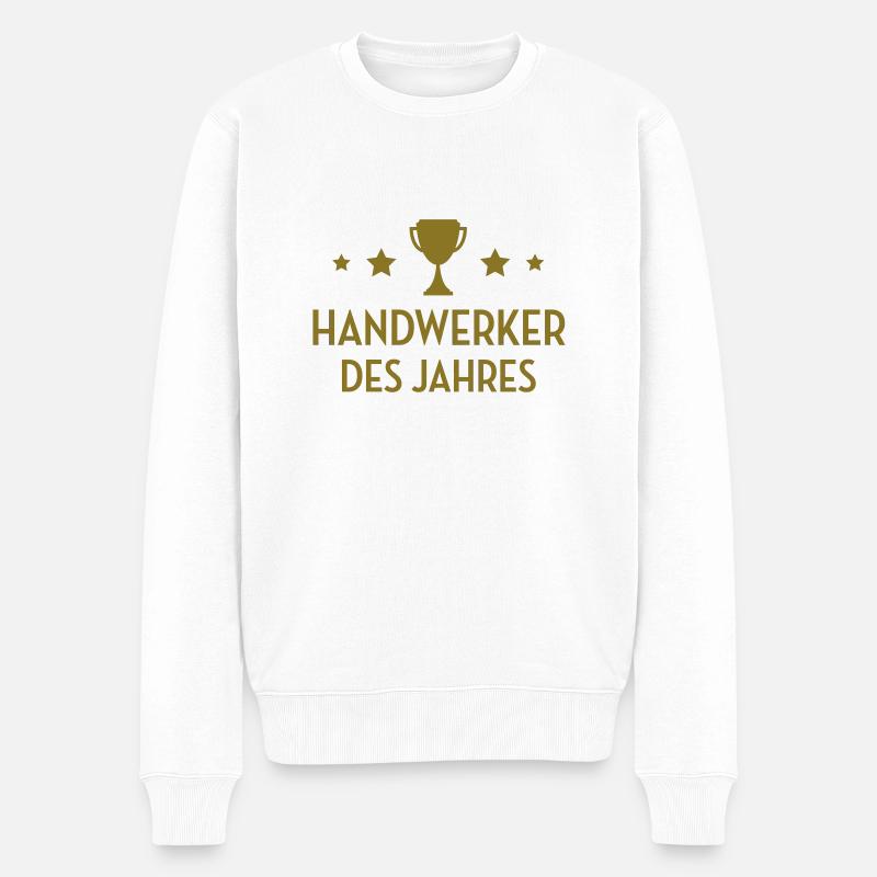Handwerker Handwerkerin Handwerk Kunsthandwerk - Männer Premium Bio Pullover - Weiß